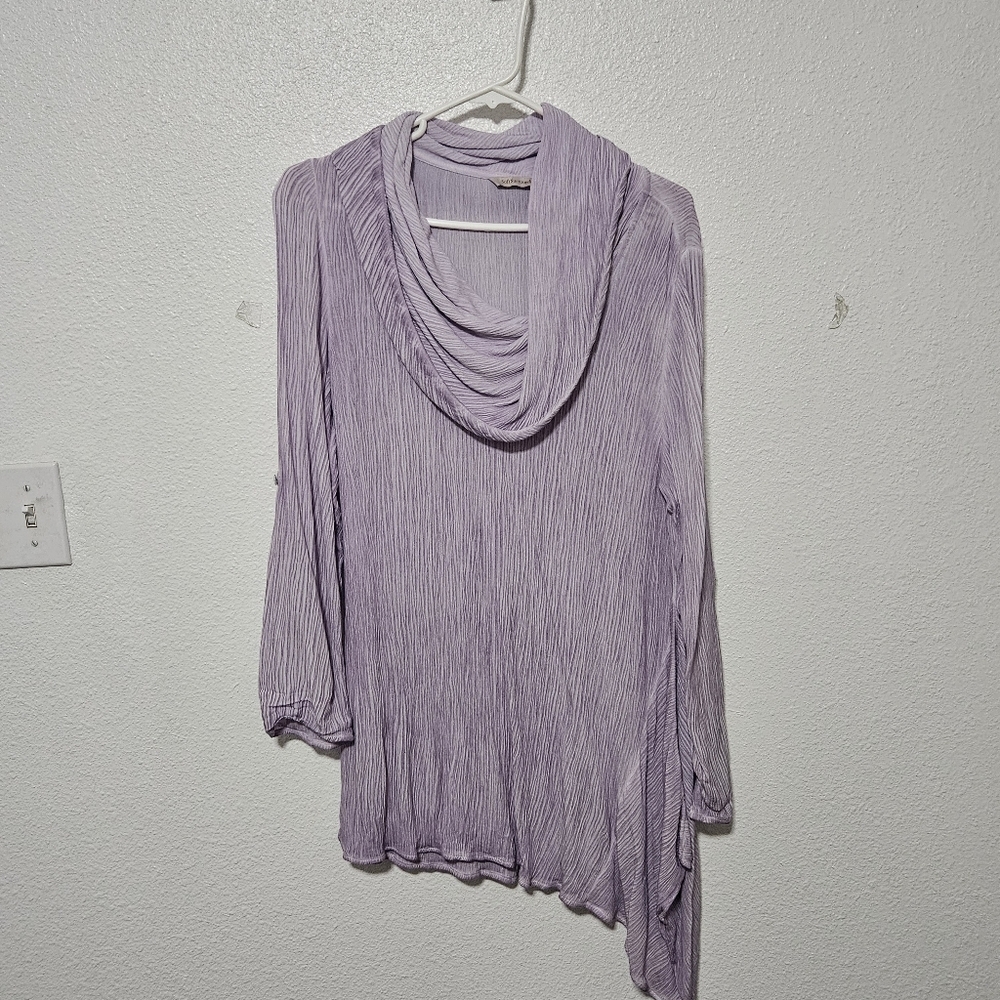 Soft Surroundings cowl neck viscose top size pm lagenlook